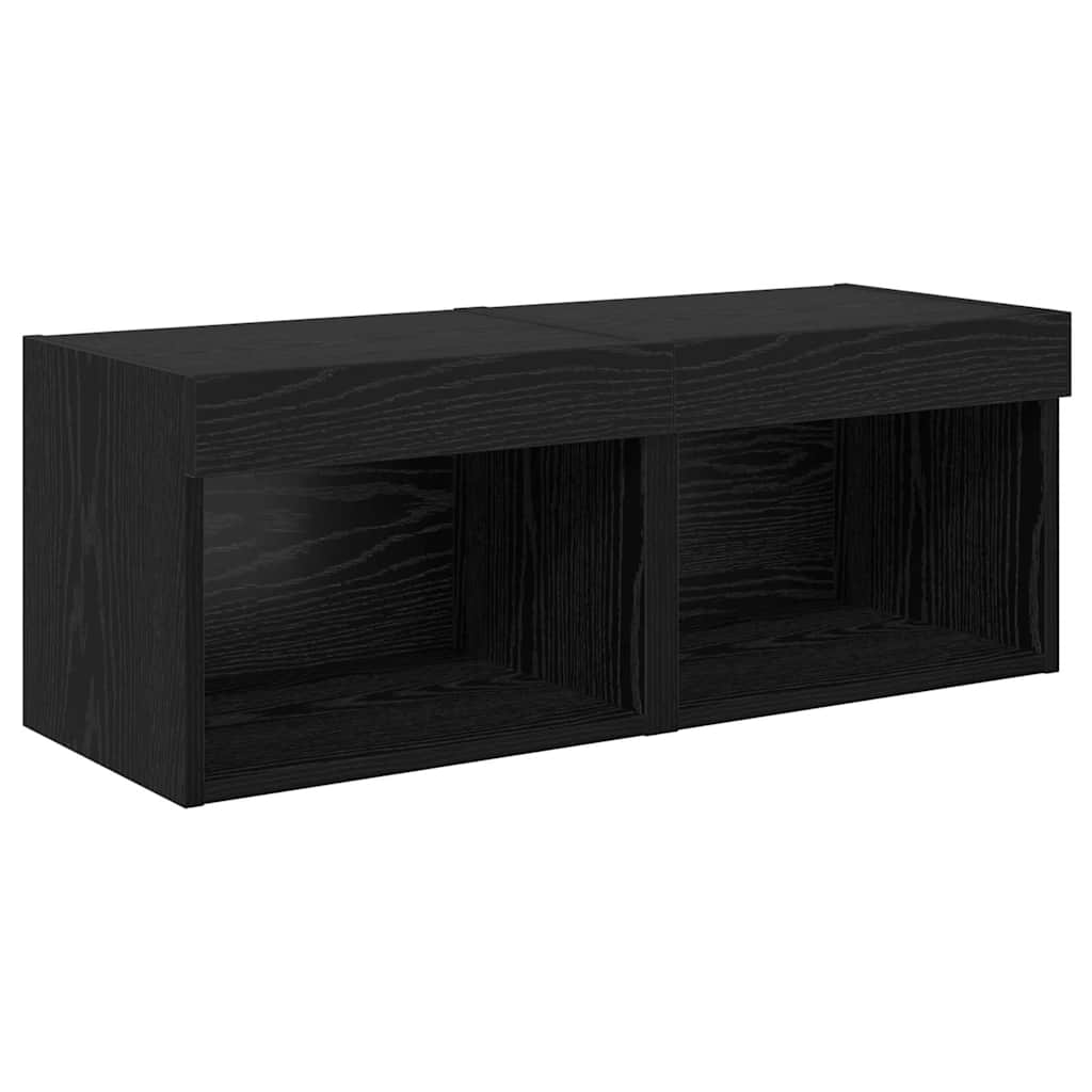 Meubles TV muraux 8 pcs Chêne noir Bois d'ingénierie - XIOS