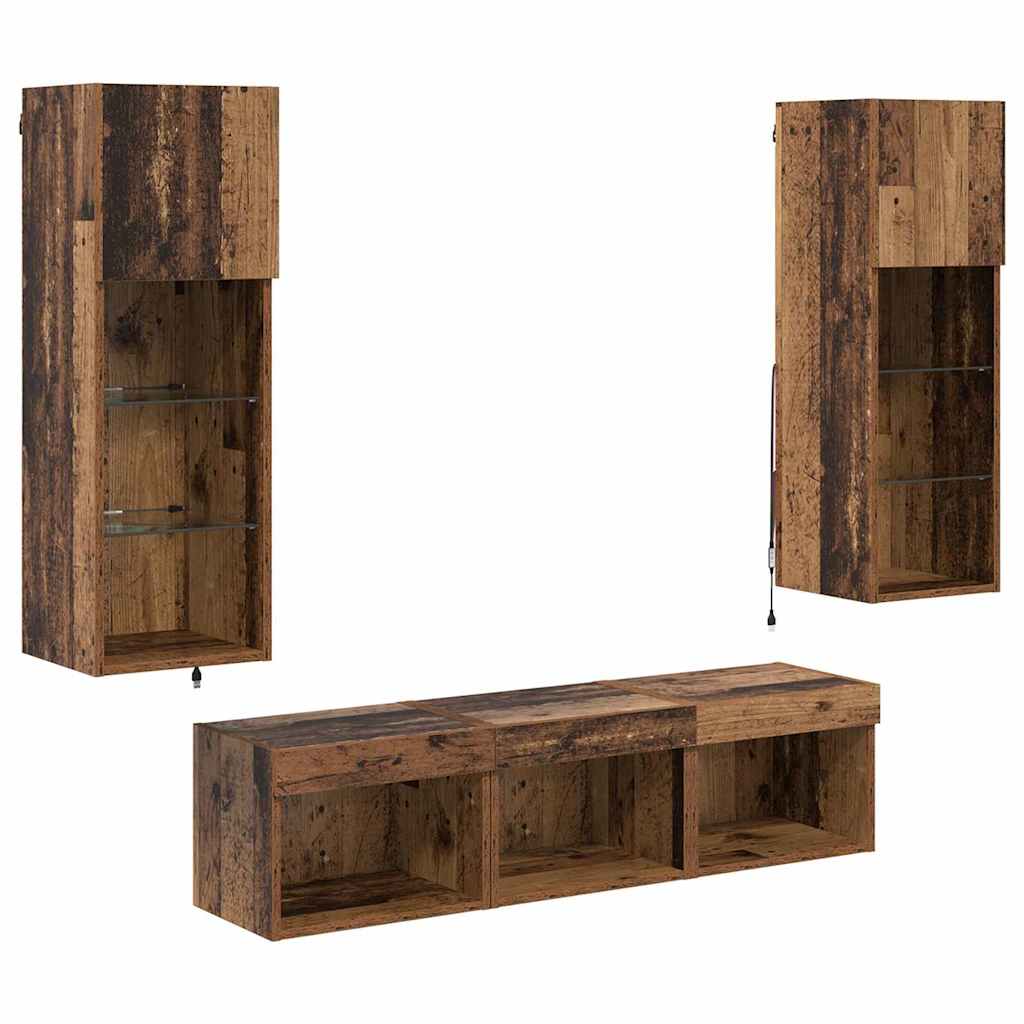 Meubles TV muraux 5 pcs Chêne noir 60 x 30 x 30 cm - XIOS