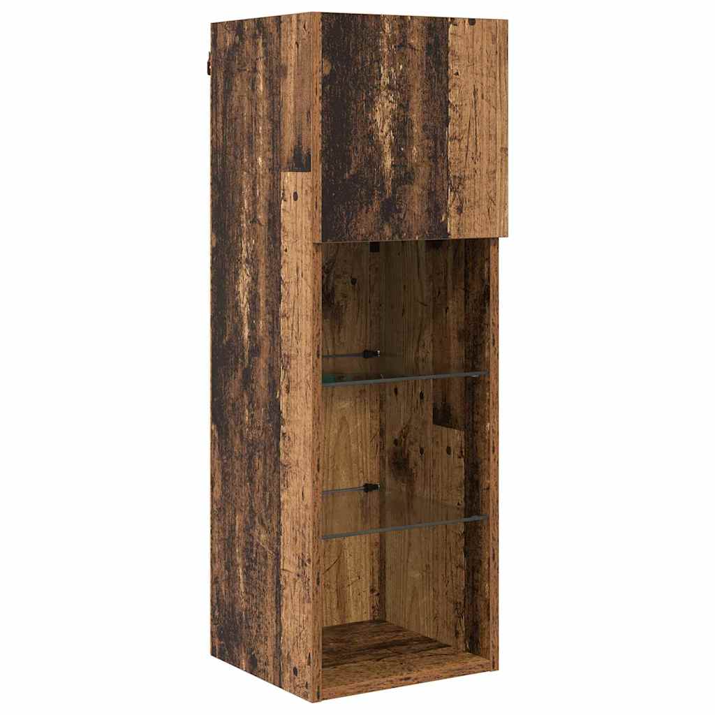 Meubles TV muraux 5 pc Chêne noir Bois d'ingénierie
