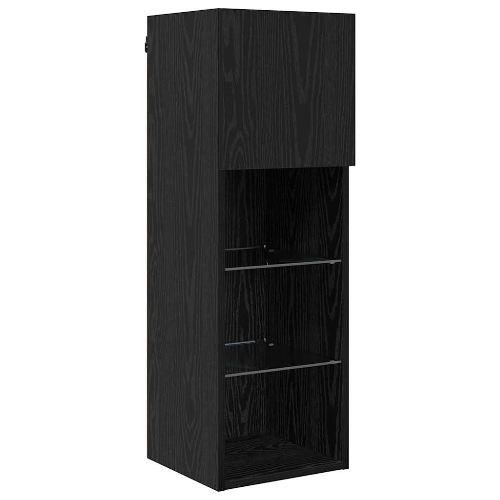 Meubles TV muraux 5 pc Chêne noir Bois d'ingénierie