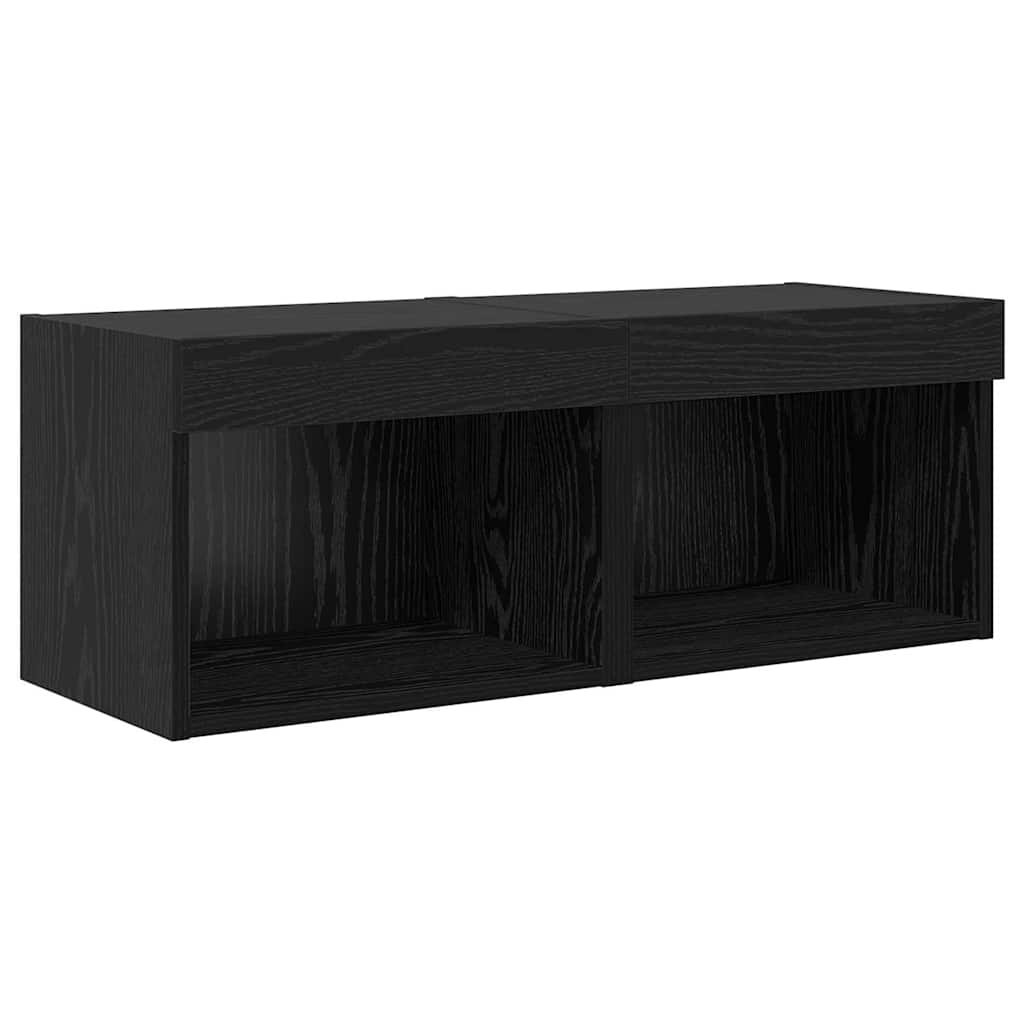 Meubles TV muraux 5 pc Chêne noir Bois d'ingénierie