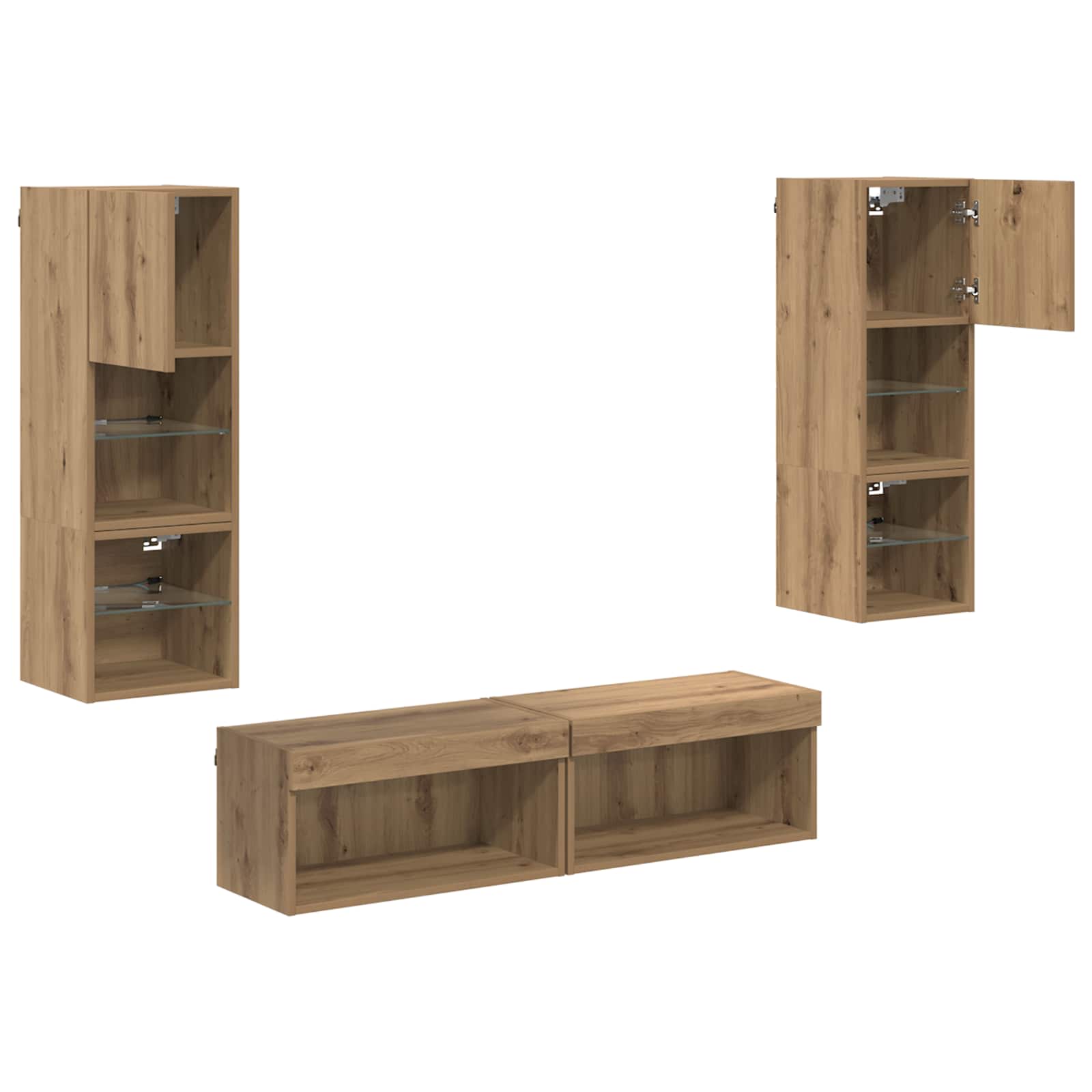 ` Montage mural 6 pcs Chêne artisanal Bois d'ingénierie - XIOS