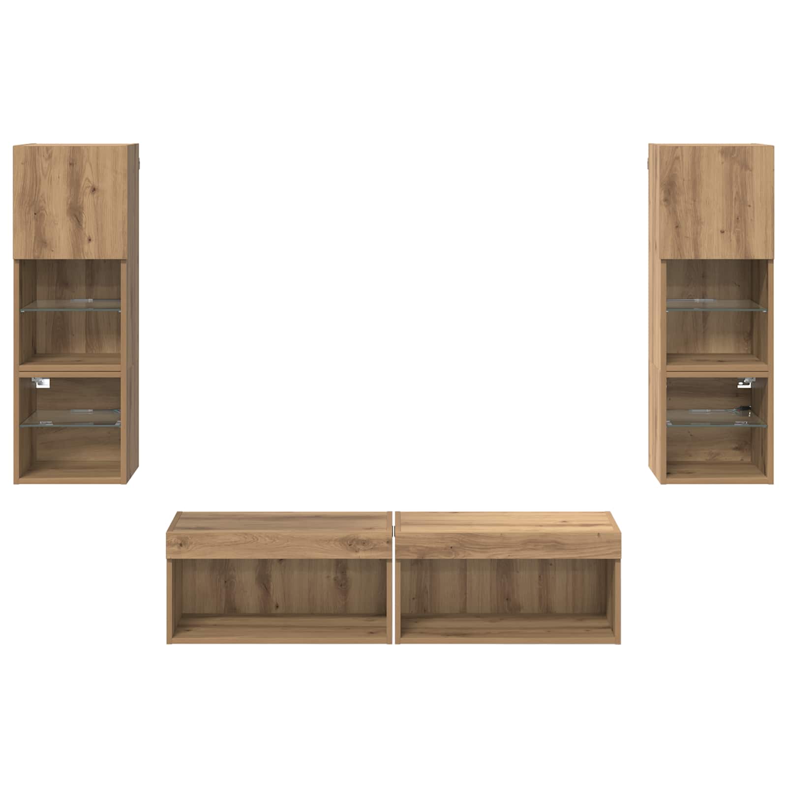 ` Montage mural 6 pcs Chêne artisanal Bois d'ingénierie - XIOS