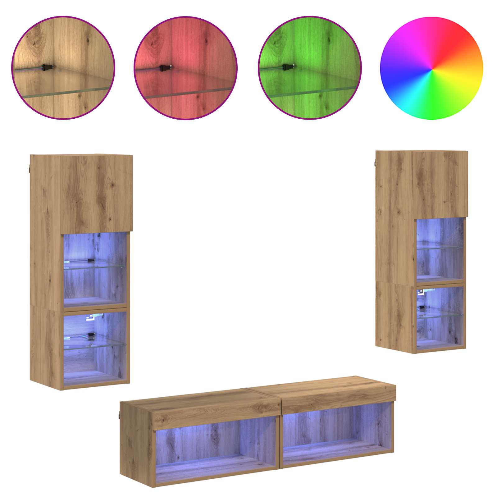 ` Montage mural 6 pcs Chêne artisanal Bois d'ingénierie - XIOS