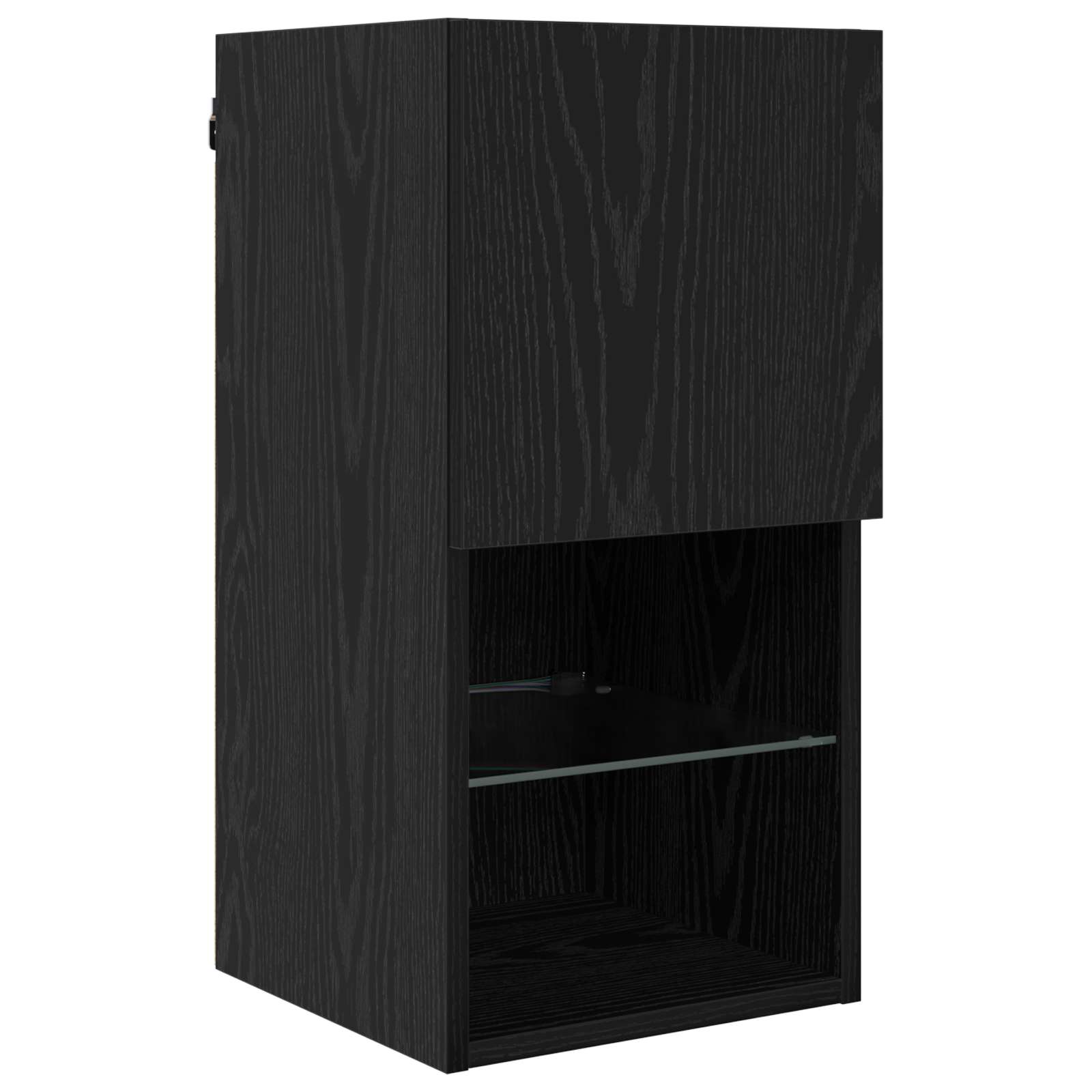 Unités murales TV avec LED 6 pcs Chêne noir Bois d'ingénierie - XIOS