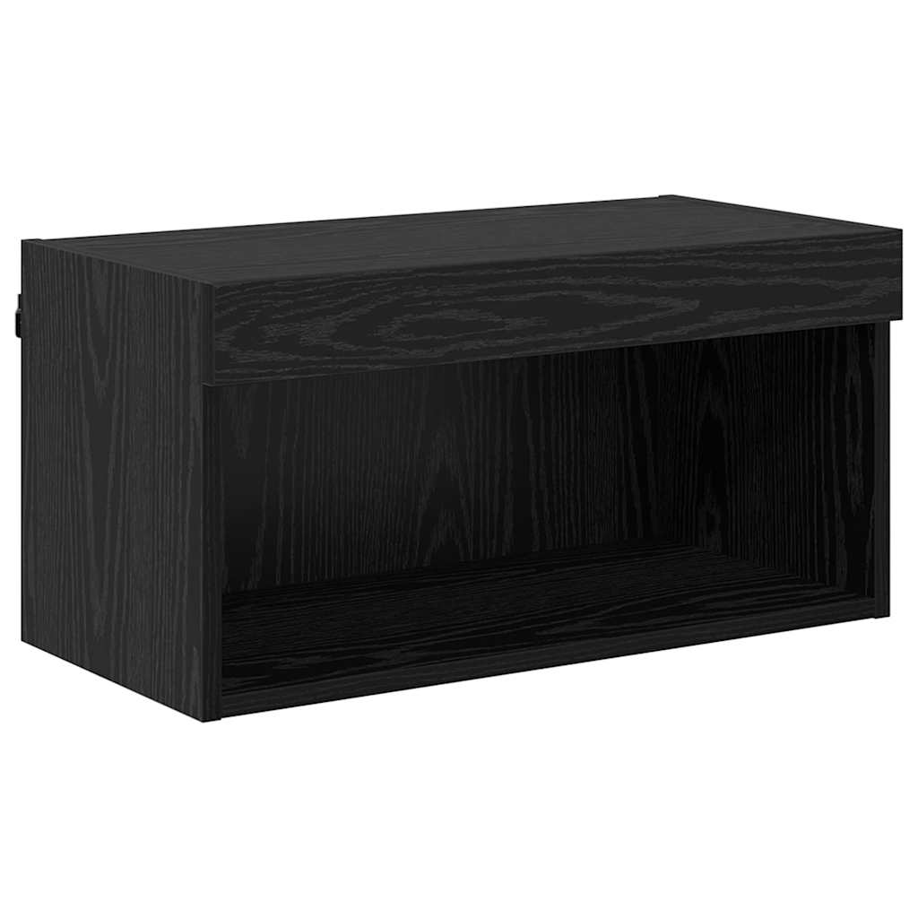 Unités murales TV avec LED 6 pcs Chêne noir Bois d'ingénierie - XIOS