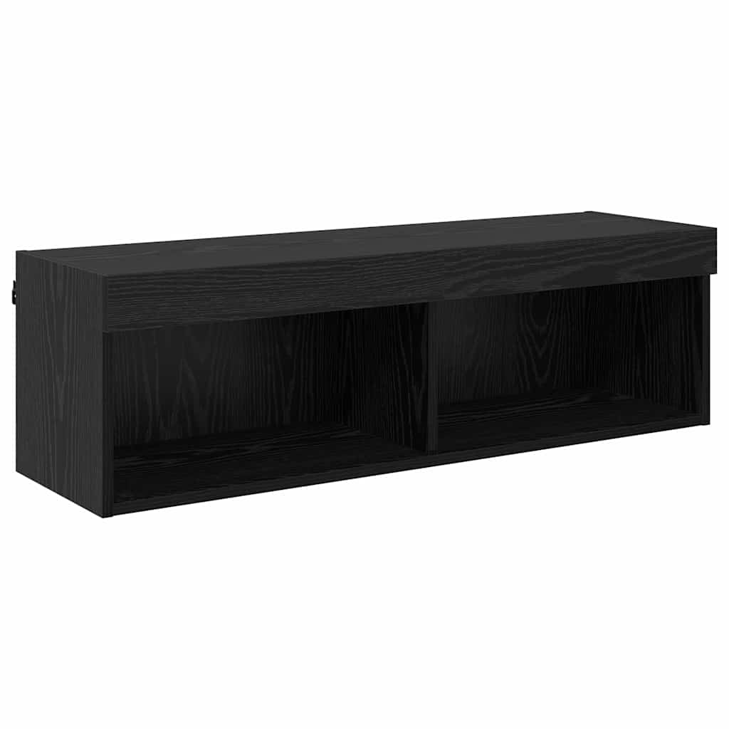 Unités murales TV avec LED 6 pcs Chêne noir Bois d'ingénierie - XIOS