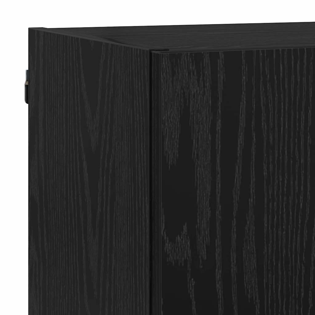 Unités murales TV avec LED 5 pc Chêne noir Bois d'ingénierie