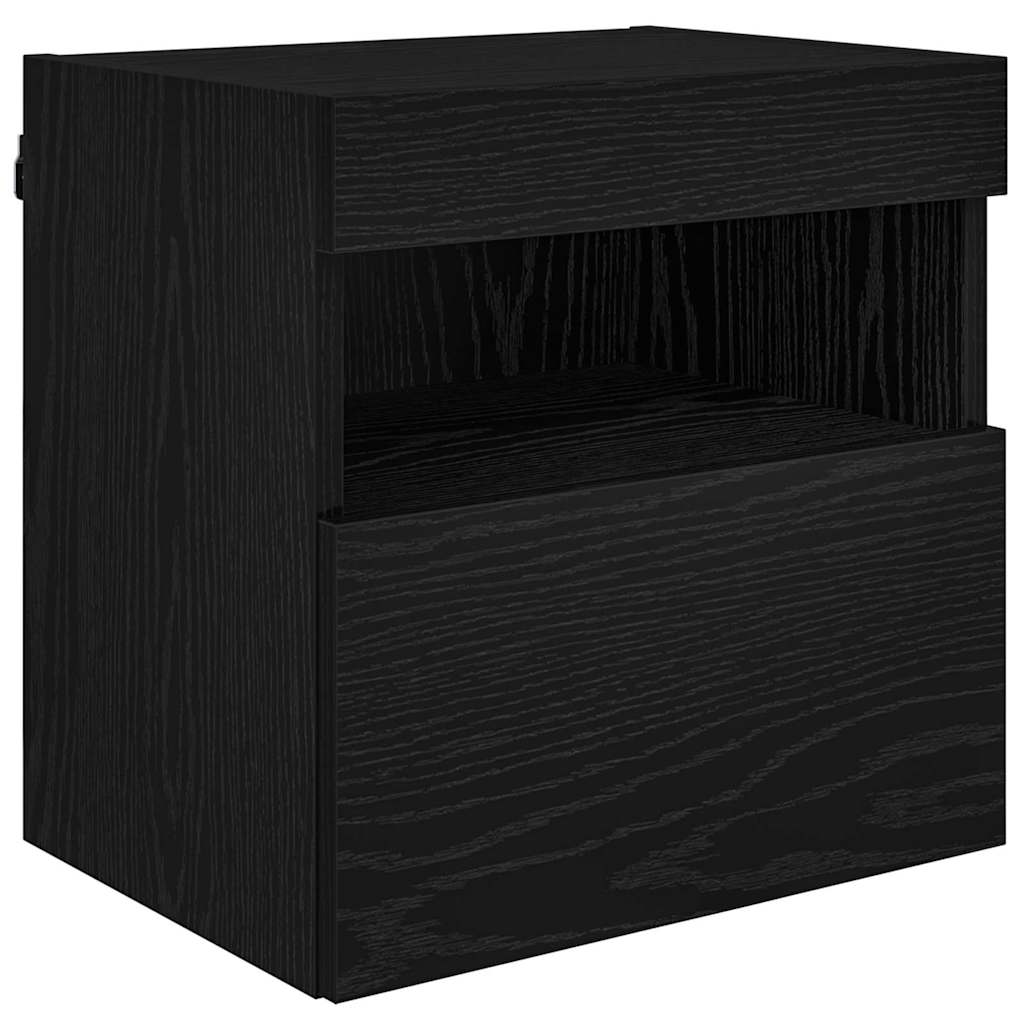 Unités murales TV avec LED 5 pc Chêne noir Bois d'ingénierie