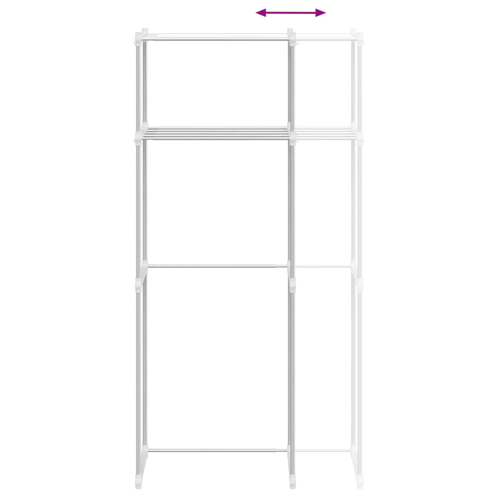 Étagère pour machine à laver Blanc 70 x 27 x 136 cm Aluminium - XIOS