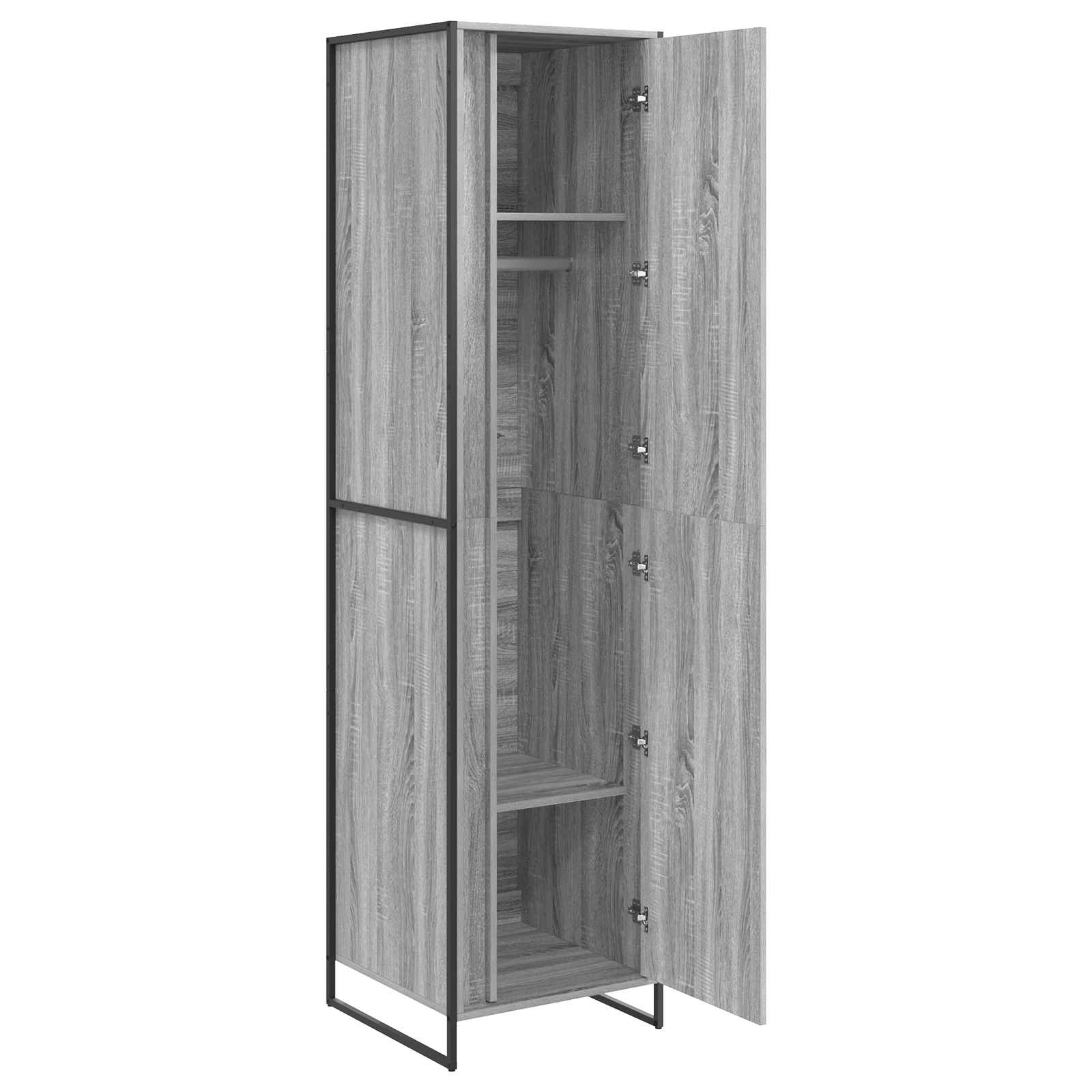 Garde-robe 2 pcs Gris Sonoma 50 x 50 x 200 cm Bois d'ingénierie - XIOS