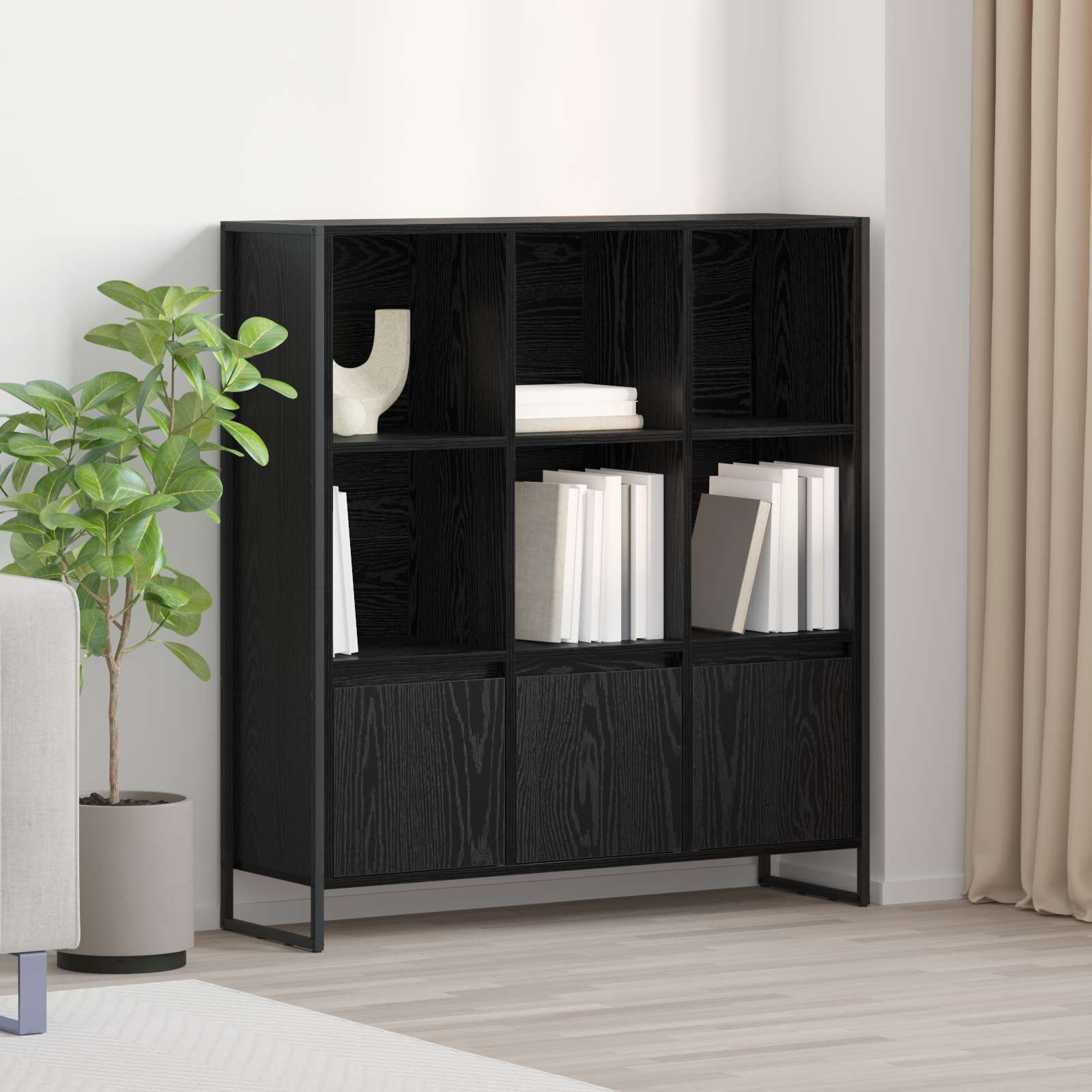 Bibliothèque 2 pcs Chêne noir 99,5 x 30 x 108 cm - XIOS