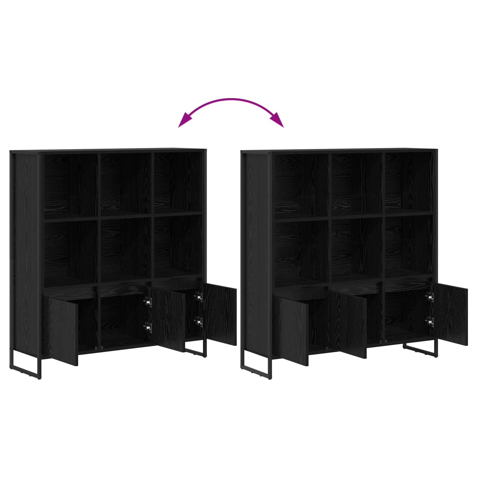 Bibliothèque 2 pcs Chêne noir 99,5 x 30 x 108 cm - XIOS