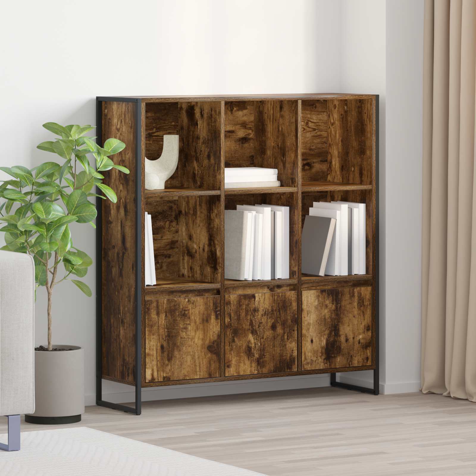 Bibliothèque 2 pcs Chêne Fumé 99,5 x 30 x 108 cm - XIOS