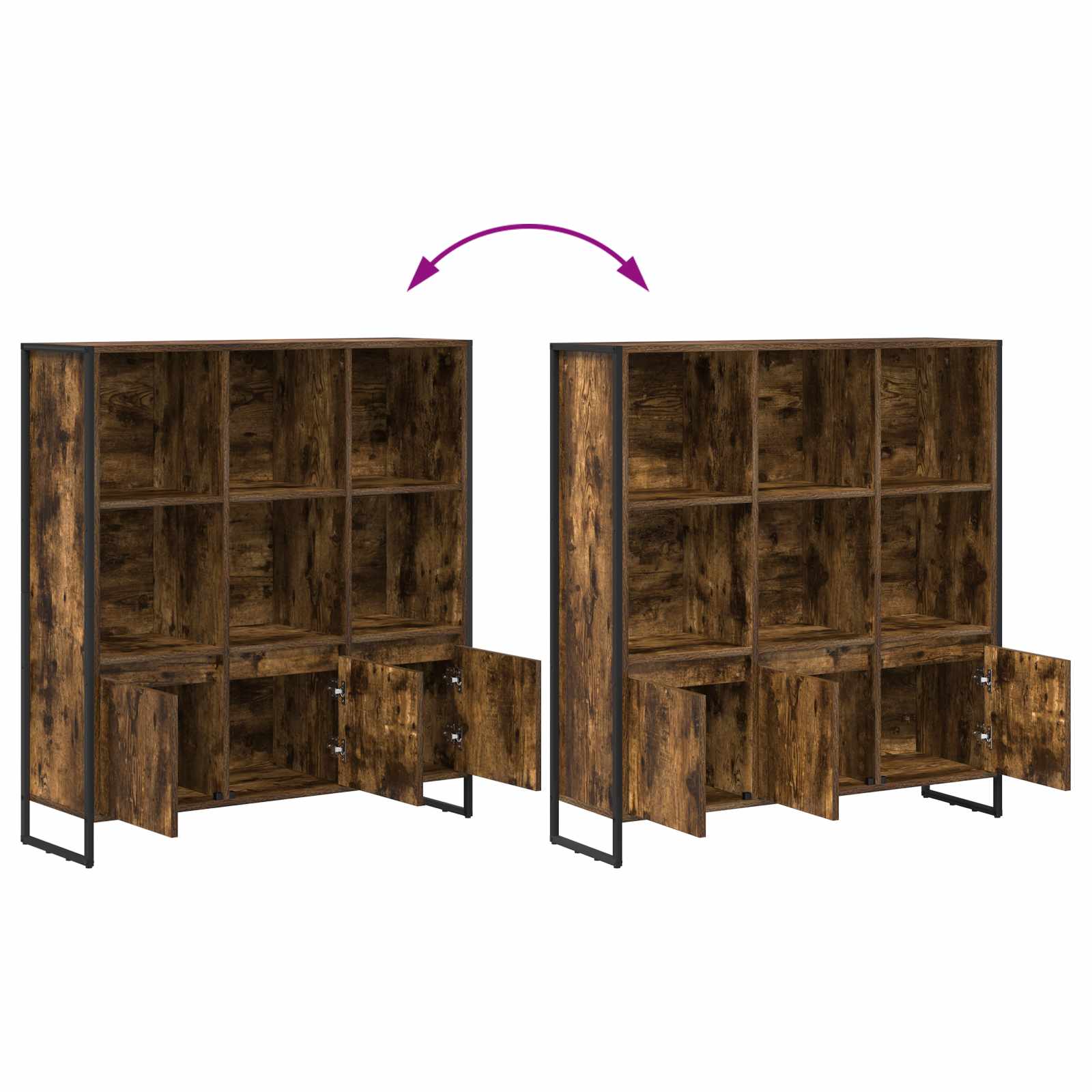Bibliothèque 2 pcs Chêne Fumé 99,5 x 30 x 108 cm - XIOS