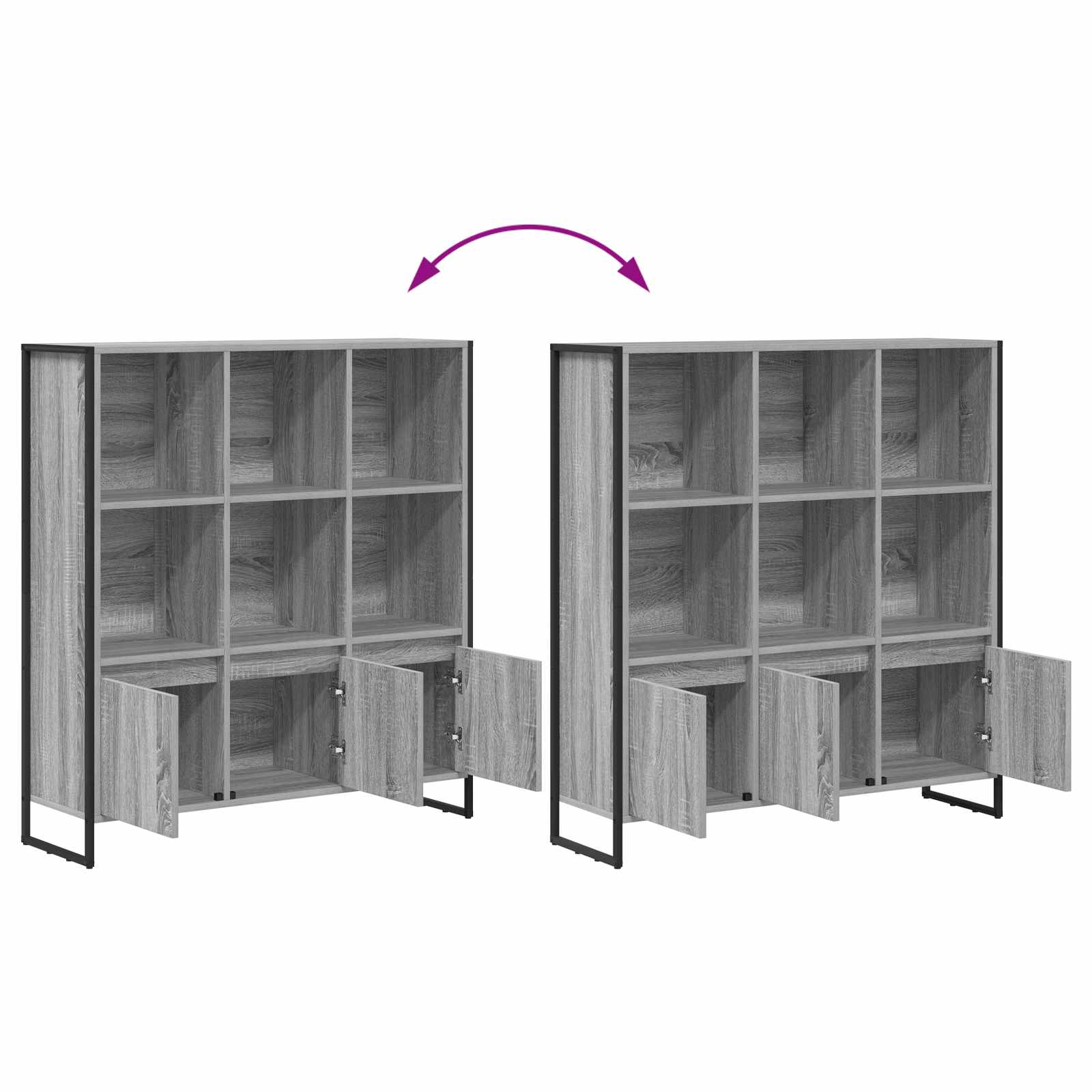 Bibliothèque 2 pcs Gris Sonoma 99,5 x 30 x 108 cm - XIOS