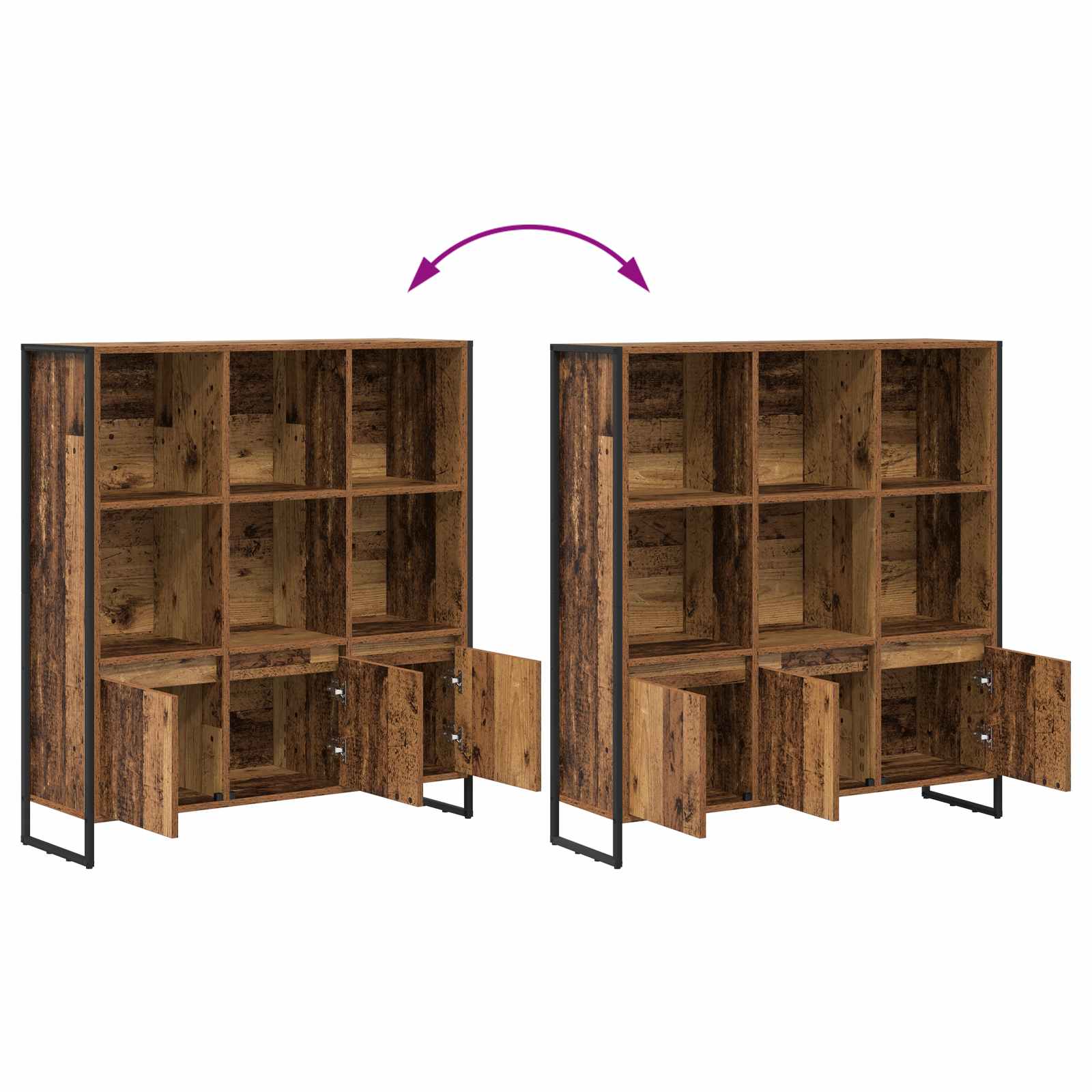 Bibliothèque 2 pcs Bois Ancien 99,5 x 30 x 108 cm - XIOS