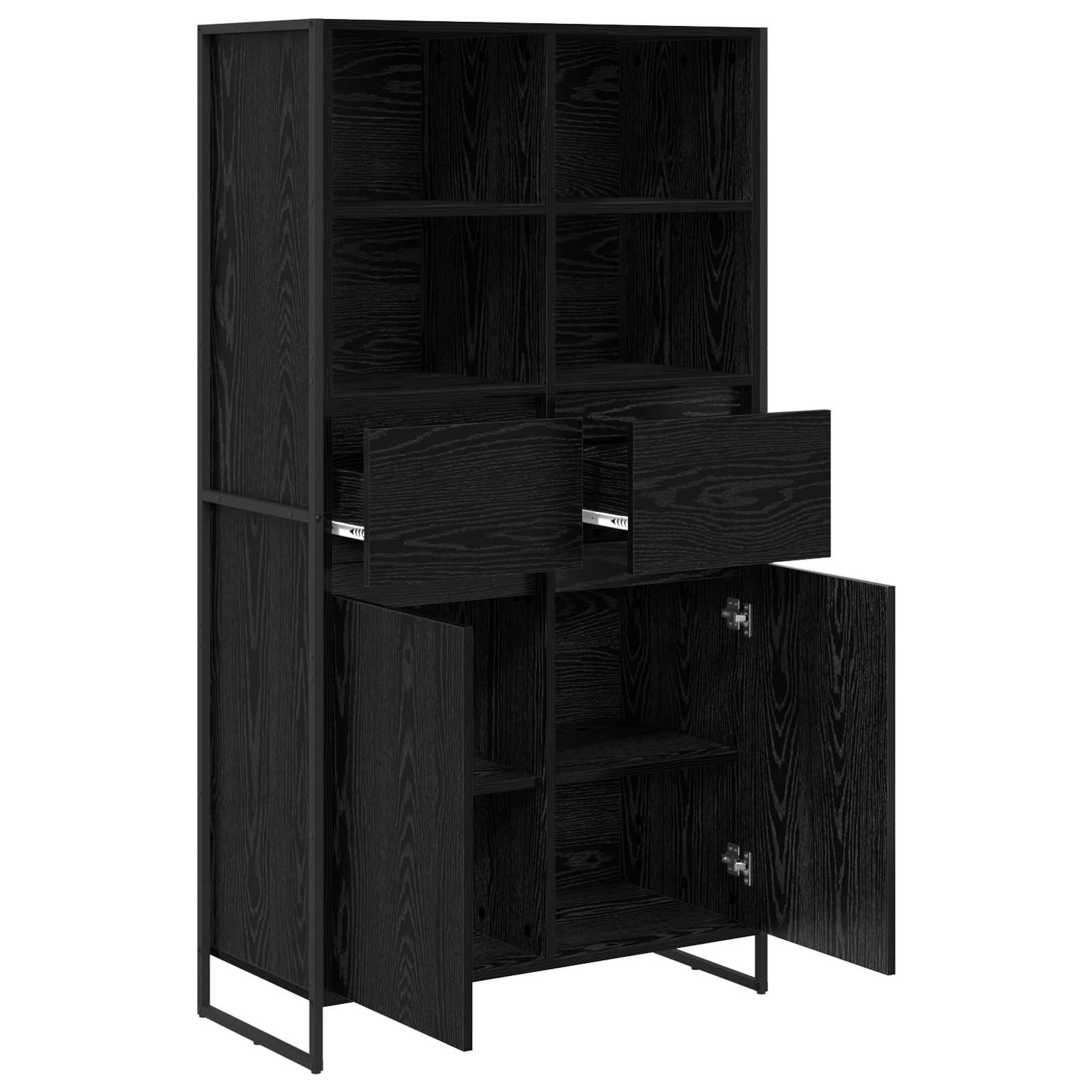 Buffet 2 pcs Chêne noir 81 x 36 x 150.5 cm Bois d'ingénierie - XIOS