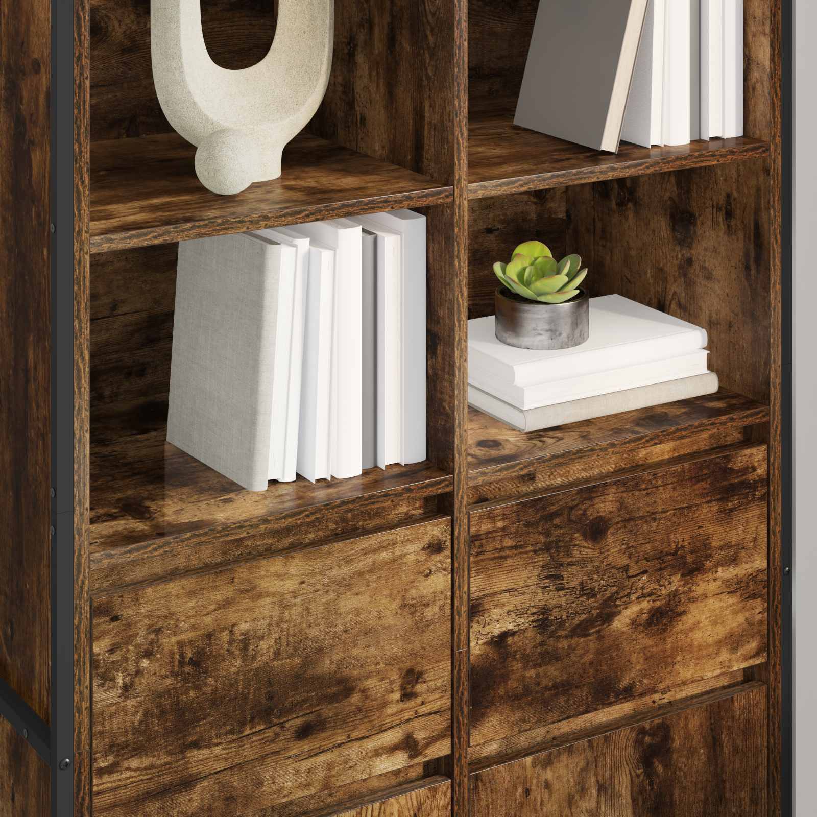 Buffet 2 pcs Chêne Fumé 81 x 36 x 150.5 cm Bois d'ingénierie - XIOS