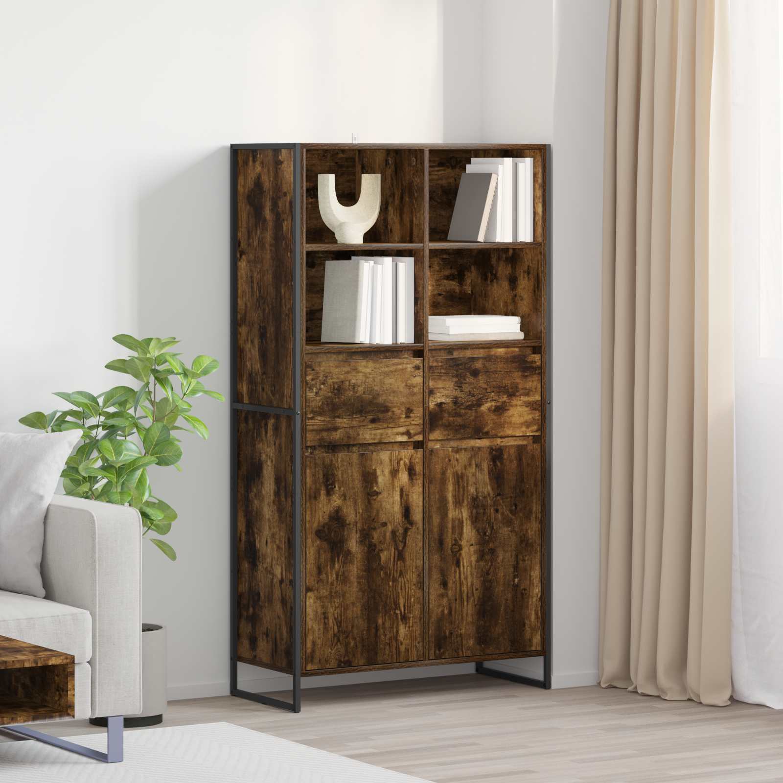 Buffet Chêne Fumé 81 x 36 x 150.5 cm Bois d'ingénierie - XIOS
