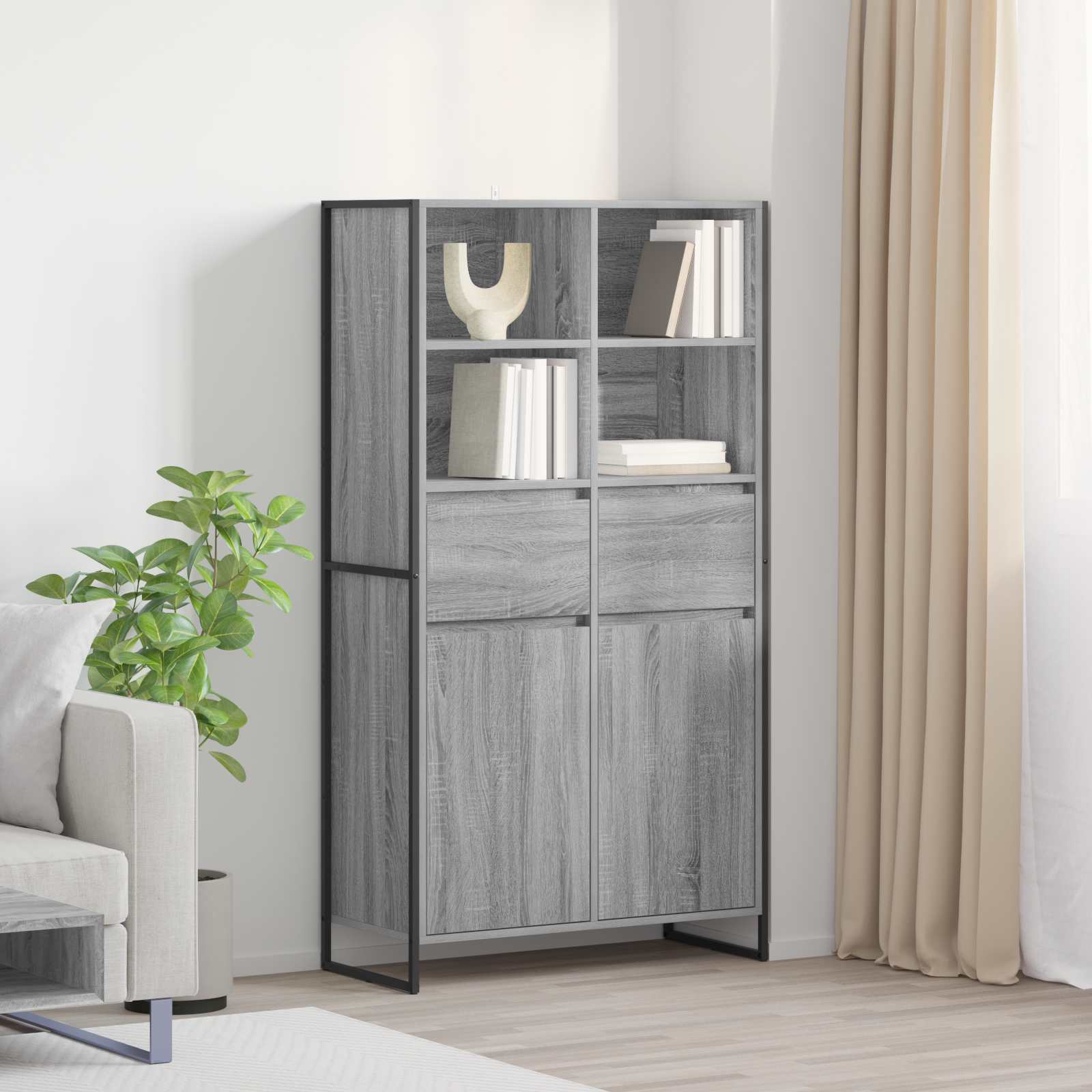 Buffet Gris Sonoma 81 x 36 x 150.5 cm Bois d'ingénierie - XIOS