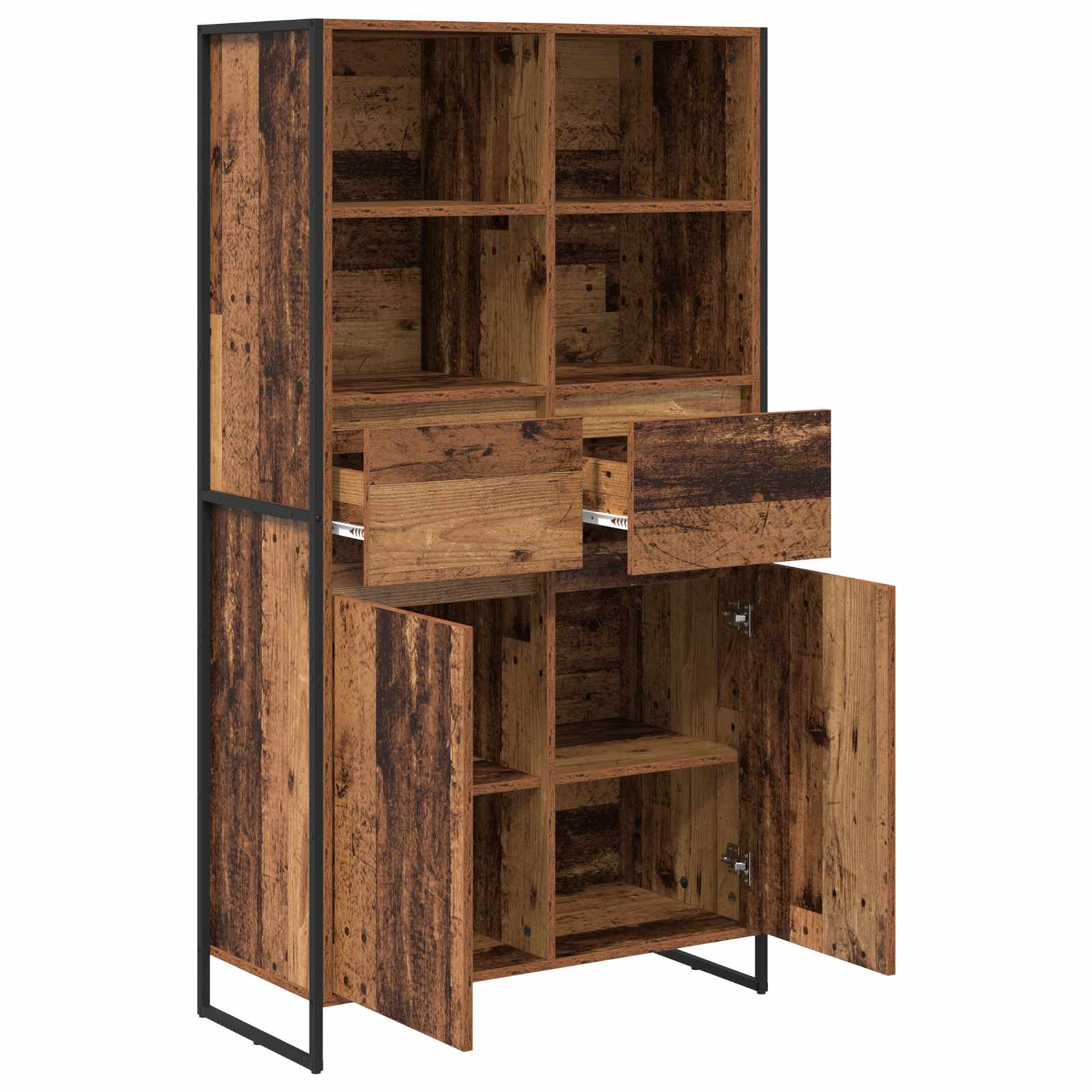 Buffet 2 pcs Bois Ancien 81 x 36 x 150.5 cm Bois d'ingénierie - XIOS