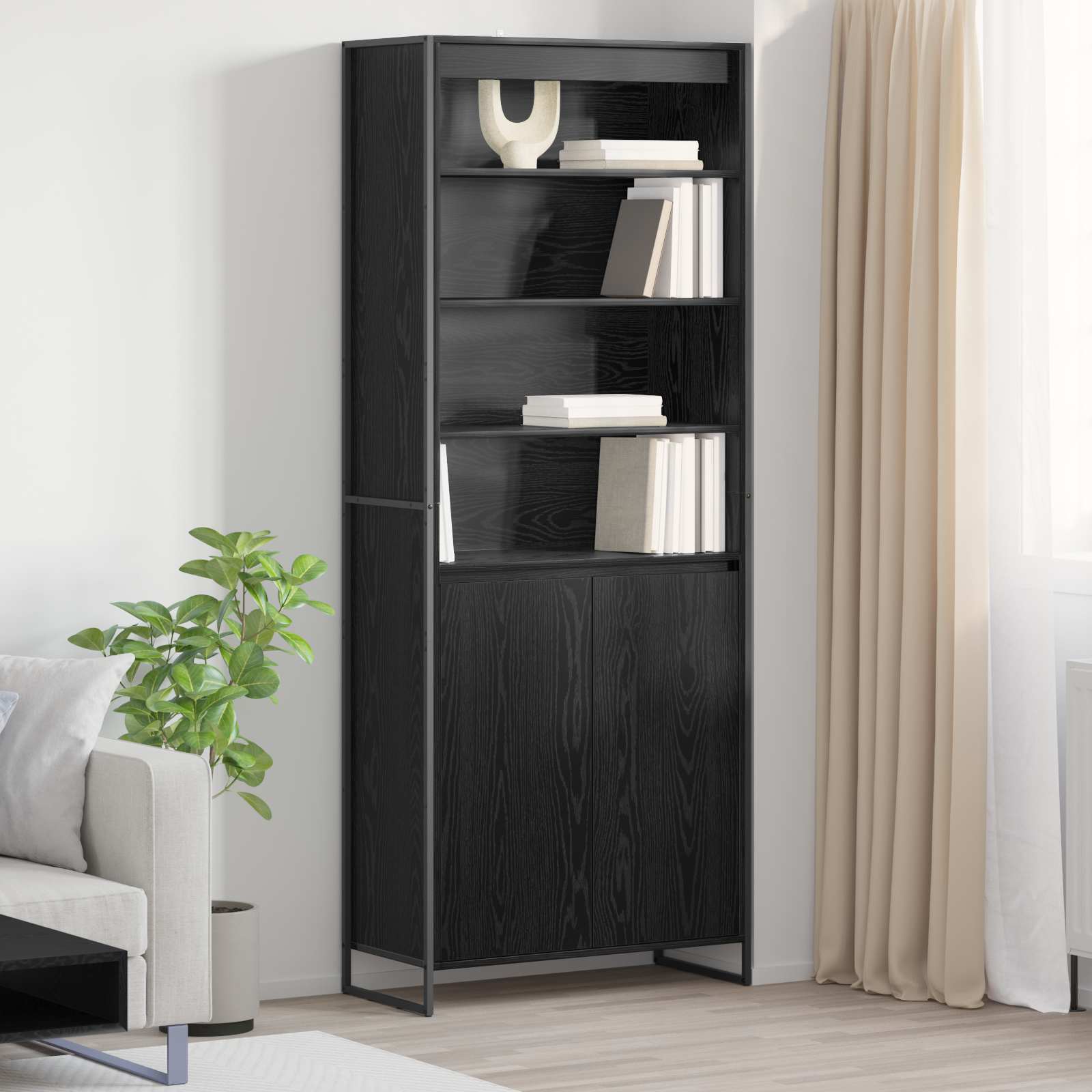 Armoires Hautes Chêne noir 79 x 36 x 200 cm Bois d'ingénierie - XIOS