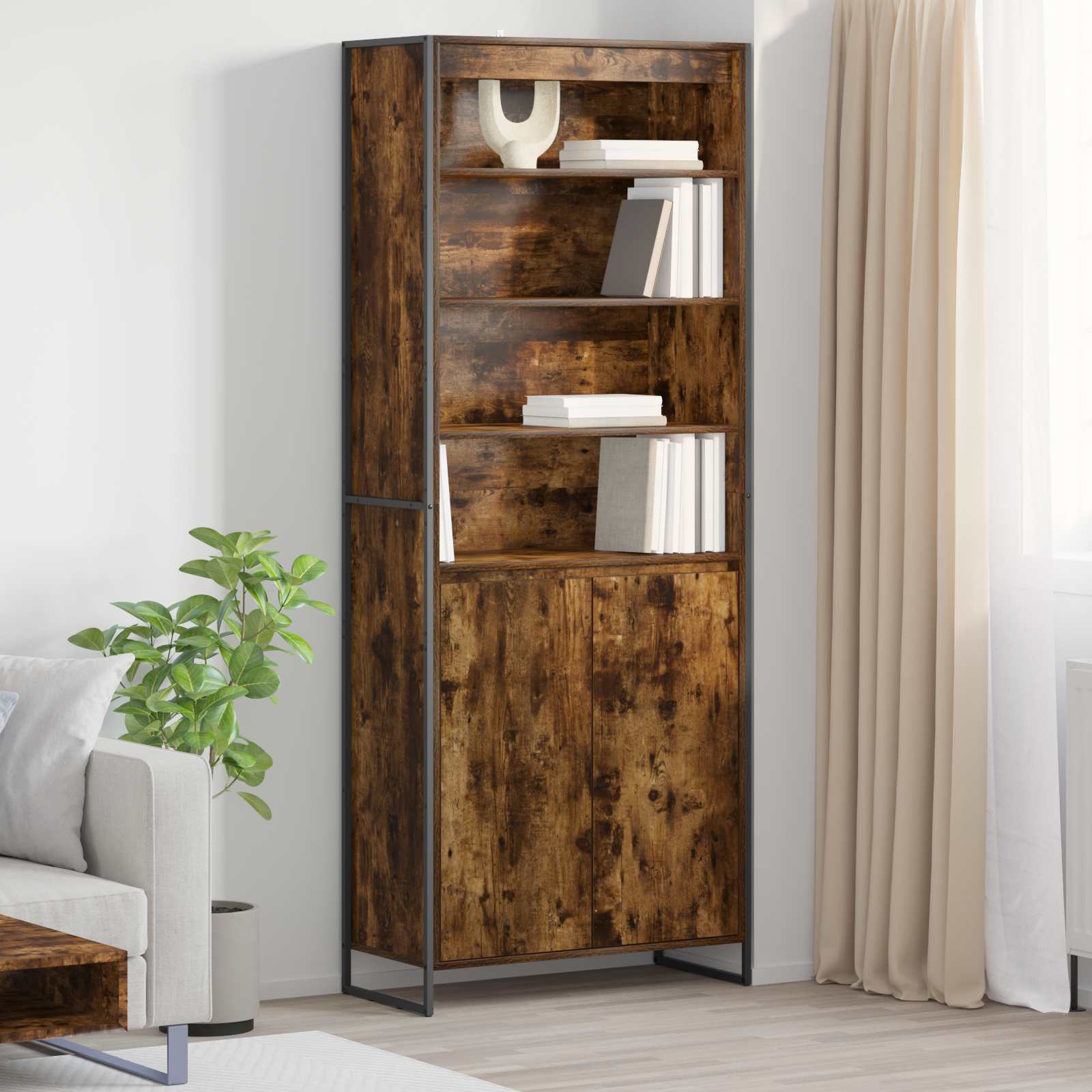 Armoires Hautes Chêne Fumé 79 x 36 x 200 cm Bois d'ingénierie - XIOS