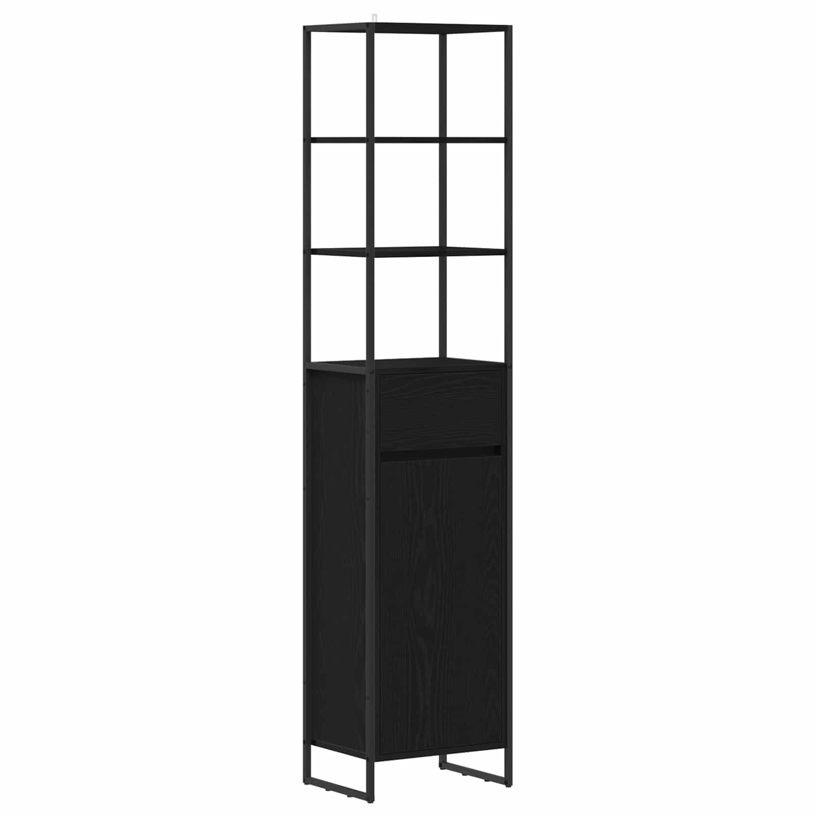 Ensemble de mobilier de salle de bain 4 pièces Chêne noir