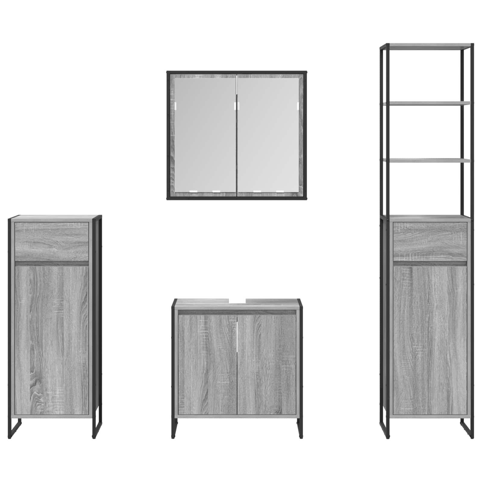 Ensemble de mobilier de salle de bain 4 pc Gris Sonoma - XIOS