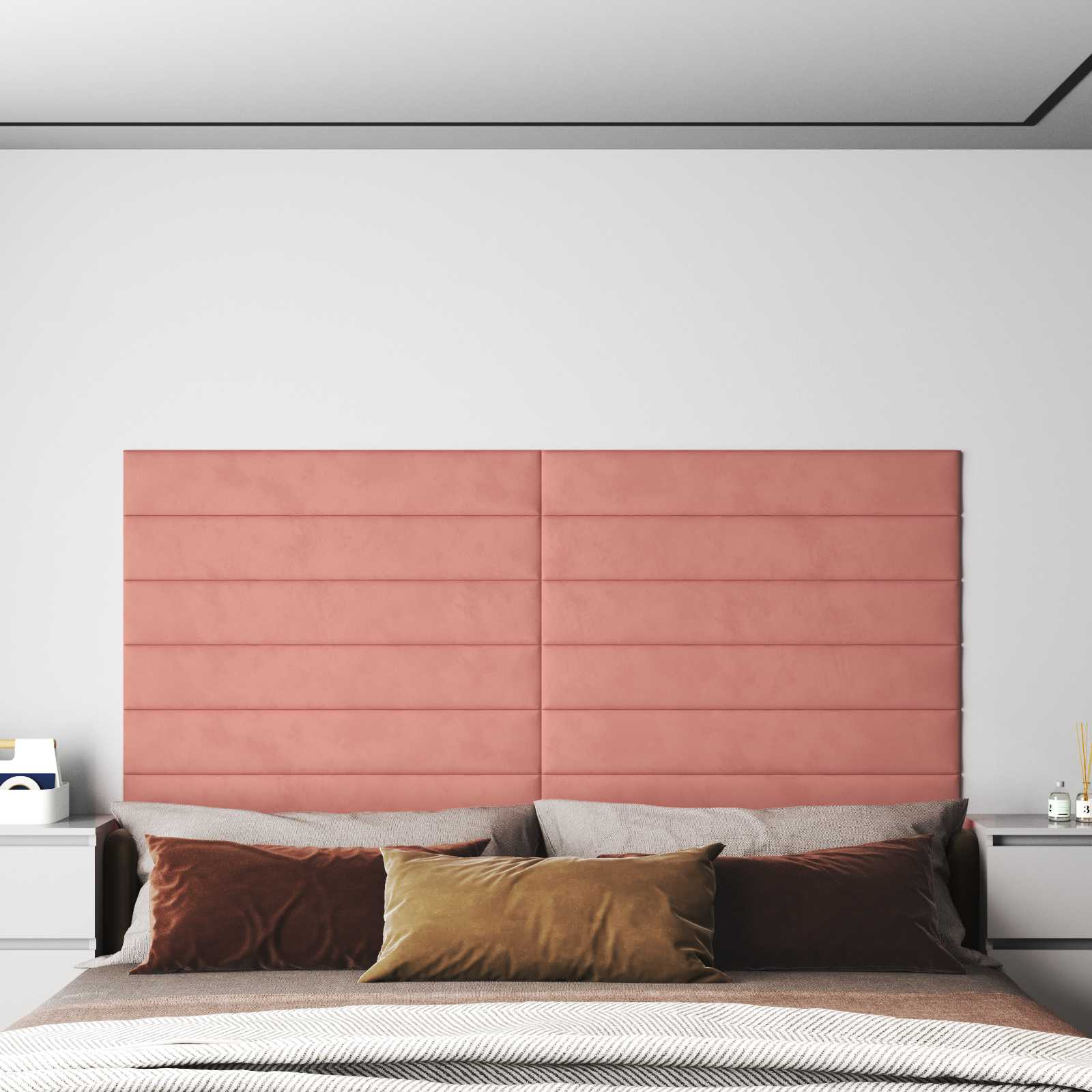 Tête de lit murale 12 pc Rose Velours - XIOS