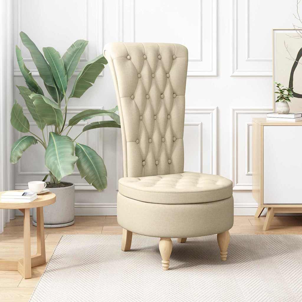 Fauteuil à pantoufle Crème 56,5 x 70 x 110 cm tissu - XIOS