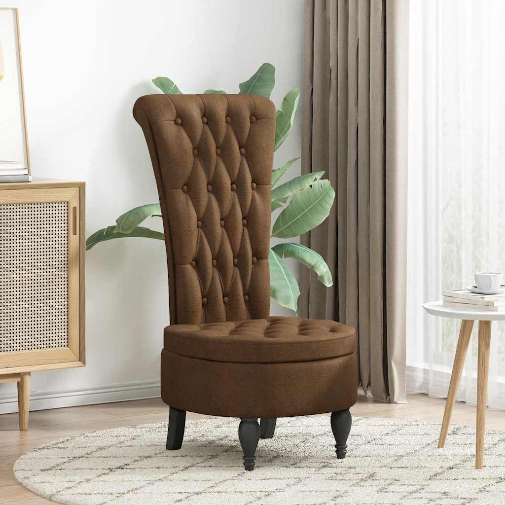 Fauteuil à pantoufle Marron 56,5 x 70 x 110 cm Simili daim - XIOS