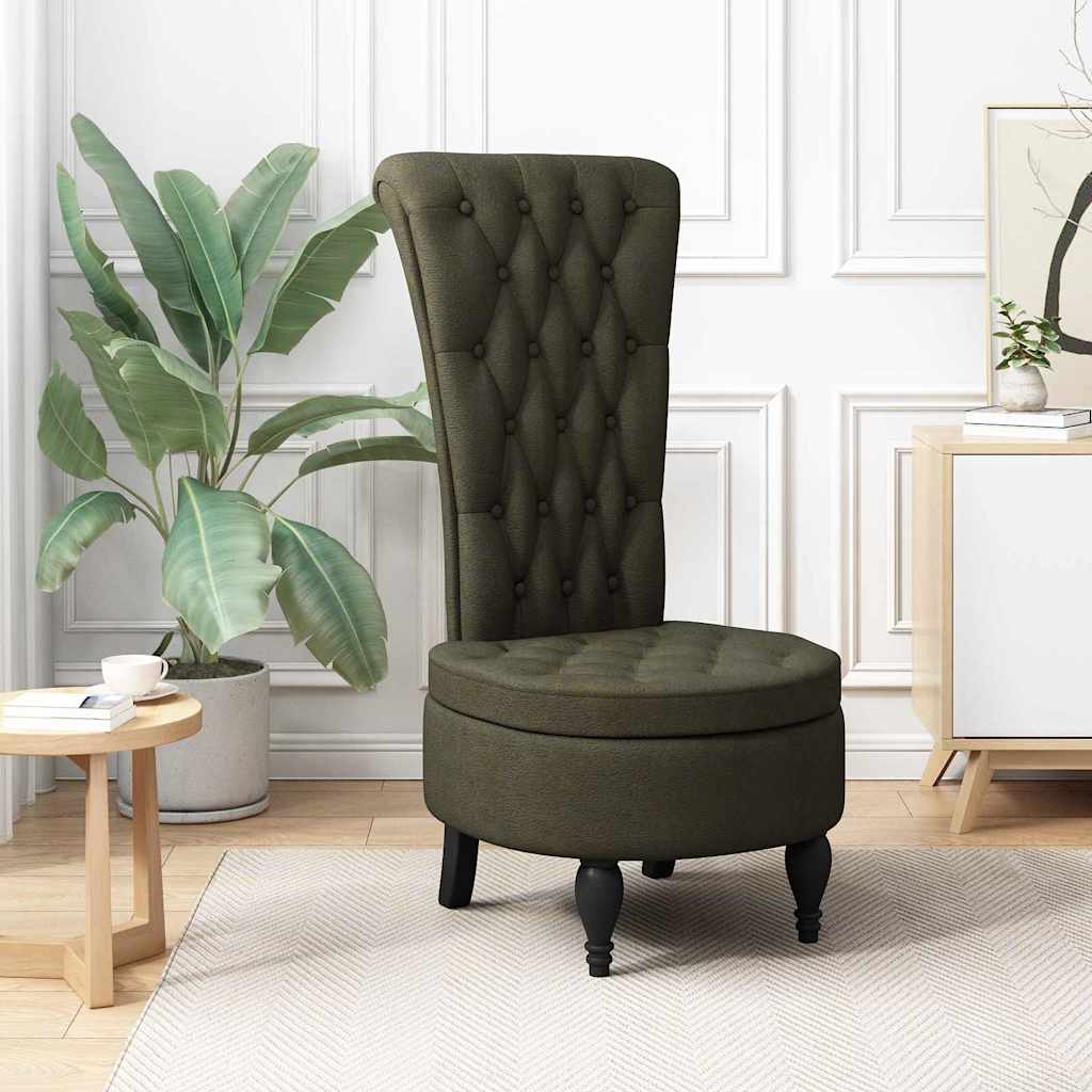 Fauteuil à pantoufle Vert armée 56,5 x 70 x 110 cm Simili daim - XIOS