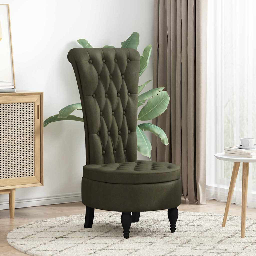 Fauteuil à pantoufle Vert armée 56,5 x 70 x 110 cm Simili daim - XIOS