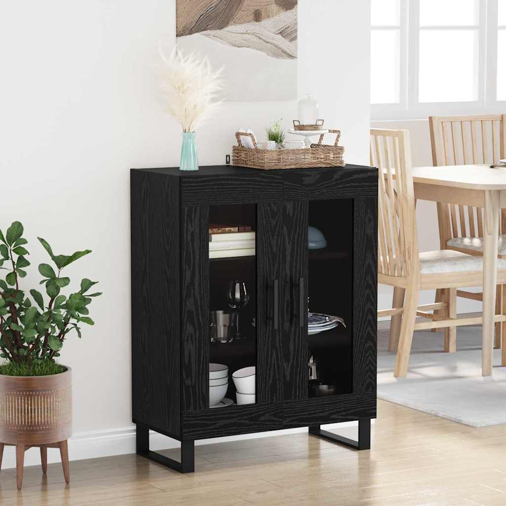 Buffet Chêne noir 69,5 x 34 x 90 cm Bois d'ingénierie - XIOS