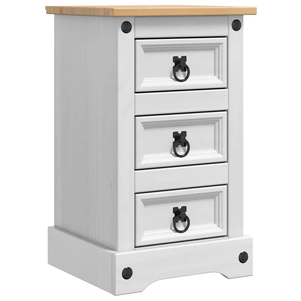 Table de chevet Corona Blanc 35 x 32,5 x 58 cm Pin massif - XIOS