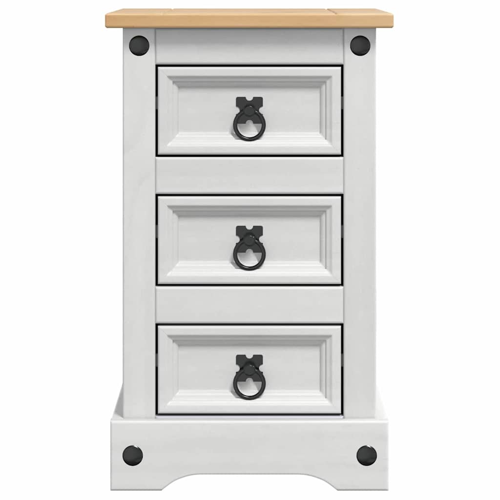 Table de chevet Corona Blanc 35 x 32,5 x 58 cm Pin massif - XIOS