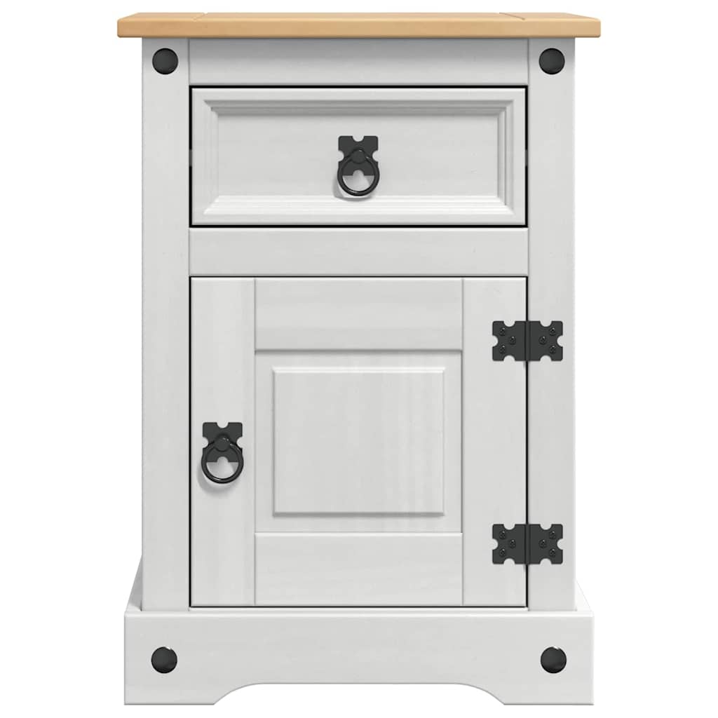 Table de chevet Corona Blanc 45 x 35 x 64 cm Pin massif - XIOS