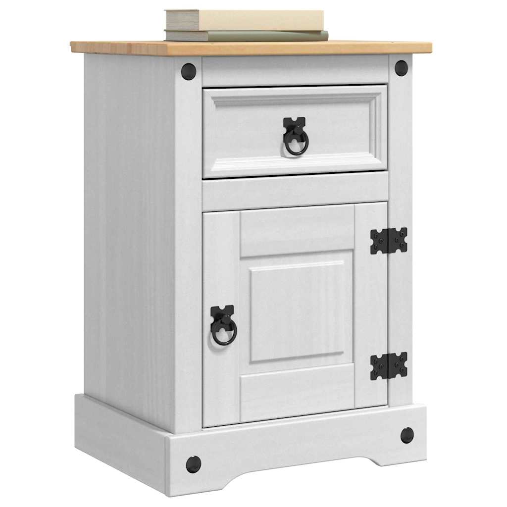 Table de chevet Corona Blanc 45 x 35 x 64 cm Pin massif - XIOS