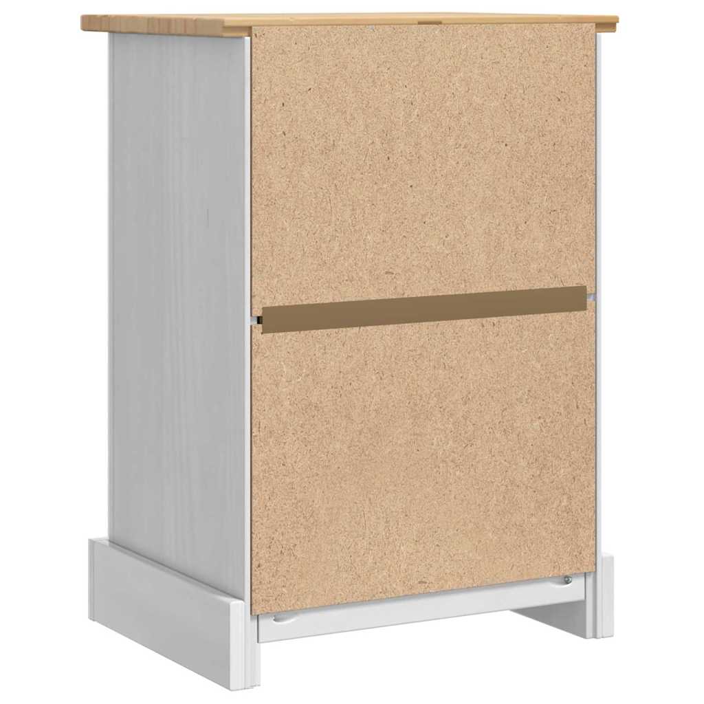 Table de chevet avec tiroir Blanc 45 x 35 x 64 cm Pin massif - XIOS