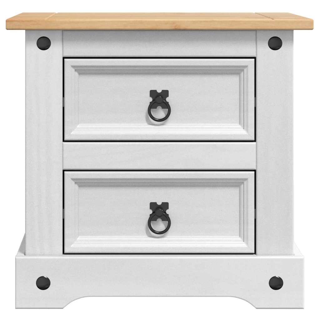 Table de chevet avec tiroir Blanc 53 x 39 x 47 cm Pin massif - XIOS