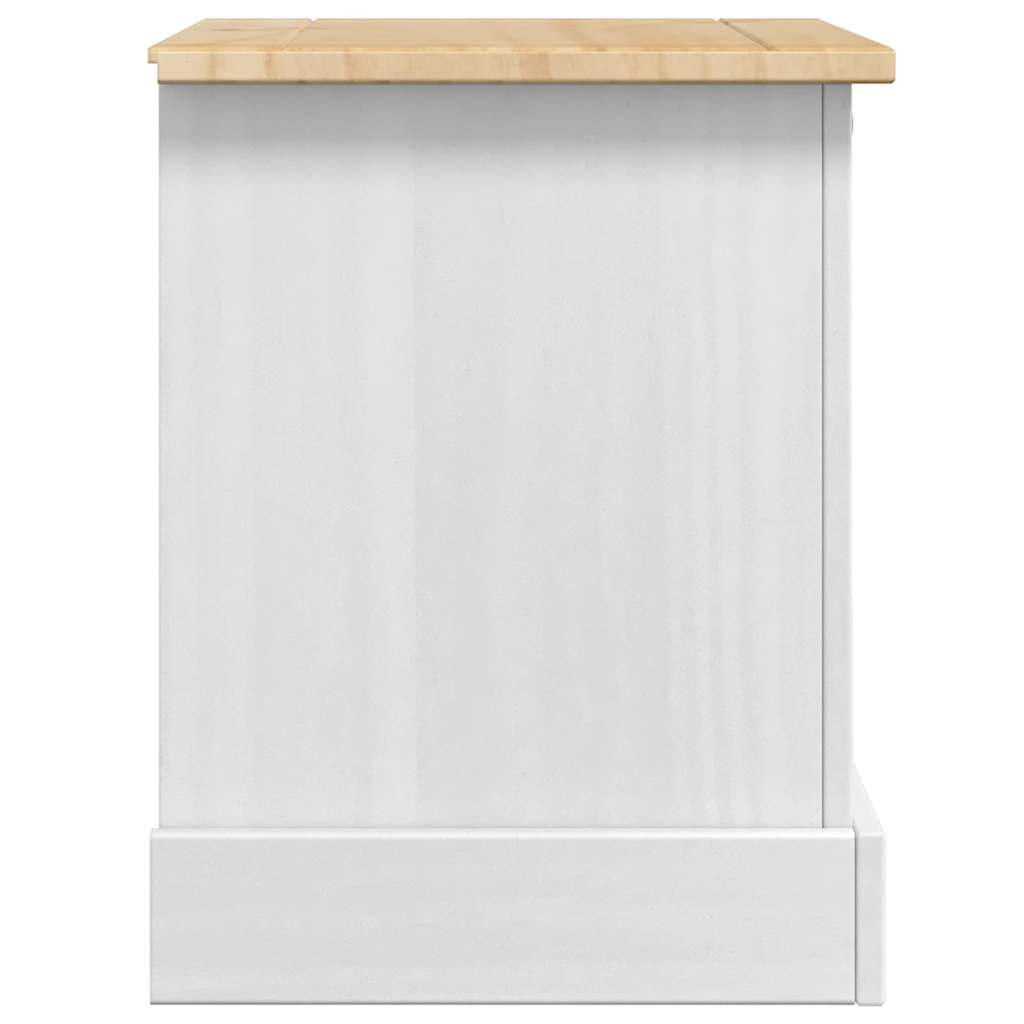 Table de chevet avec tiroir Blanc 53 x 39 x 47 cm Pin massif - XIOS