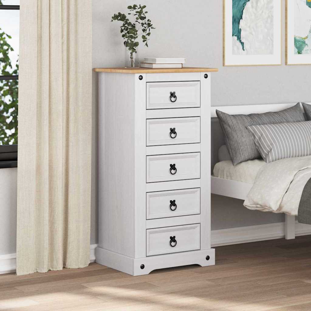 Table de chevet Corona Blanc 53 x 39 x 103 cm Pin massif - XIOS