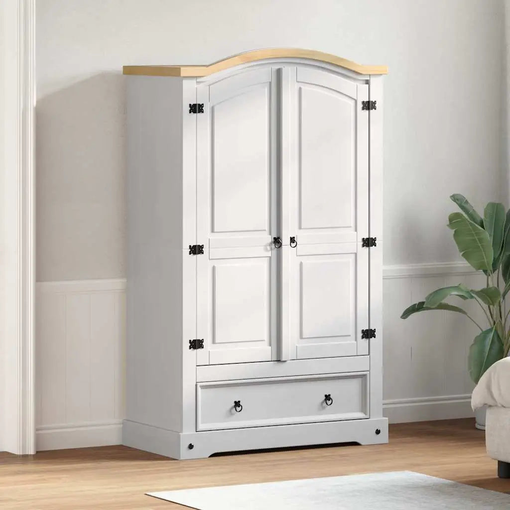 Armoire CORONA Blanc 101 x 52 x 170 cm Pin massif - XIOS