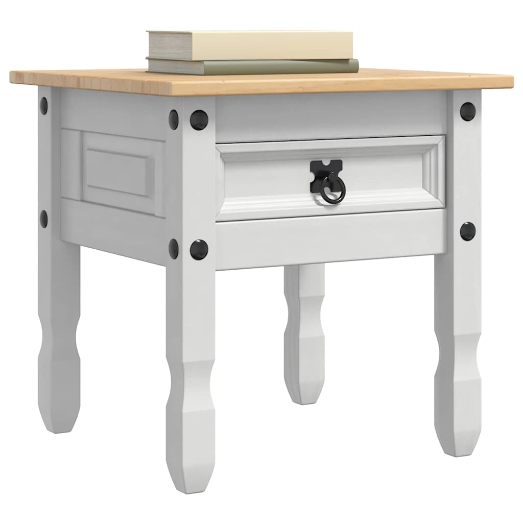 Table d'appoint avec tiroir Blanc 50 x 50 x 50 cm Pin massif - XIOS
