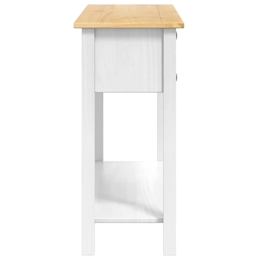 Table d'appoint avec tiroir Blanc 114 x 34,5 x 73 cm Pin massif - XIOS