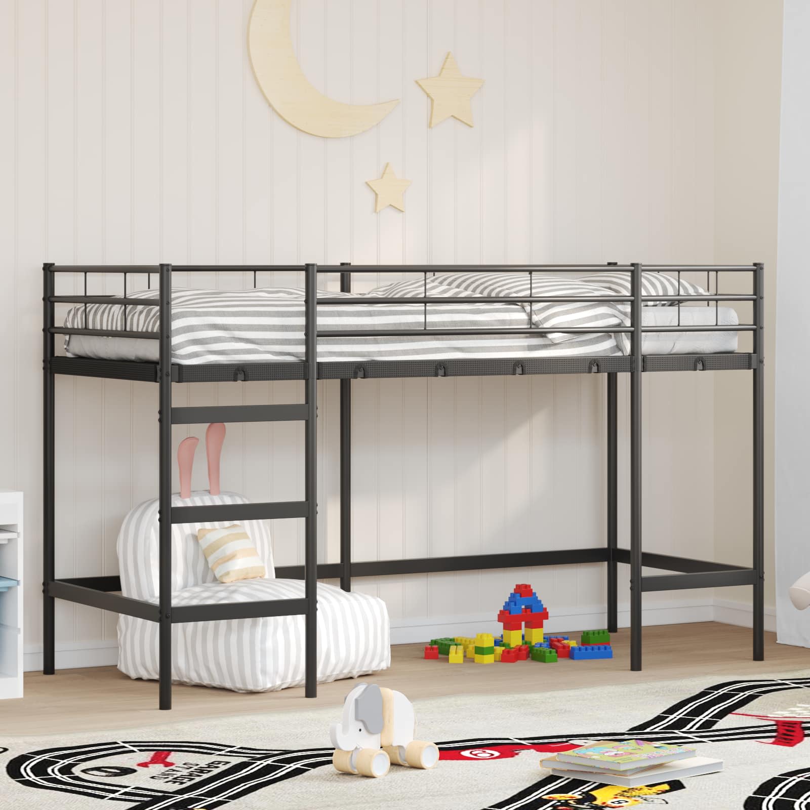 Lit mezzanine pour enfants Noir 75 x 190 cm - XIOS