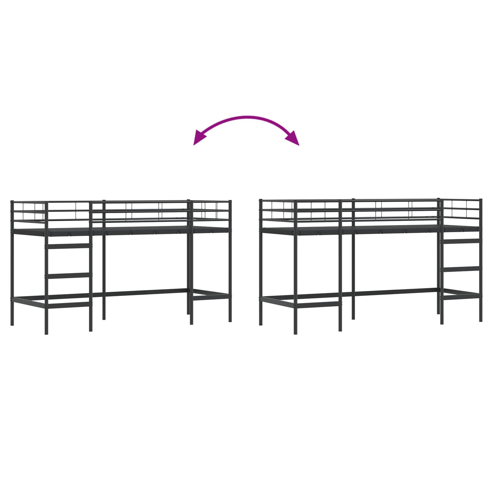 Lit mezzanine pour enfants Noir 75 x 190 cm - XIOS
