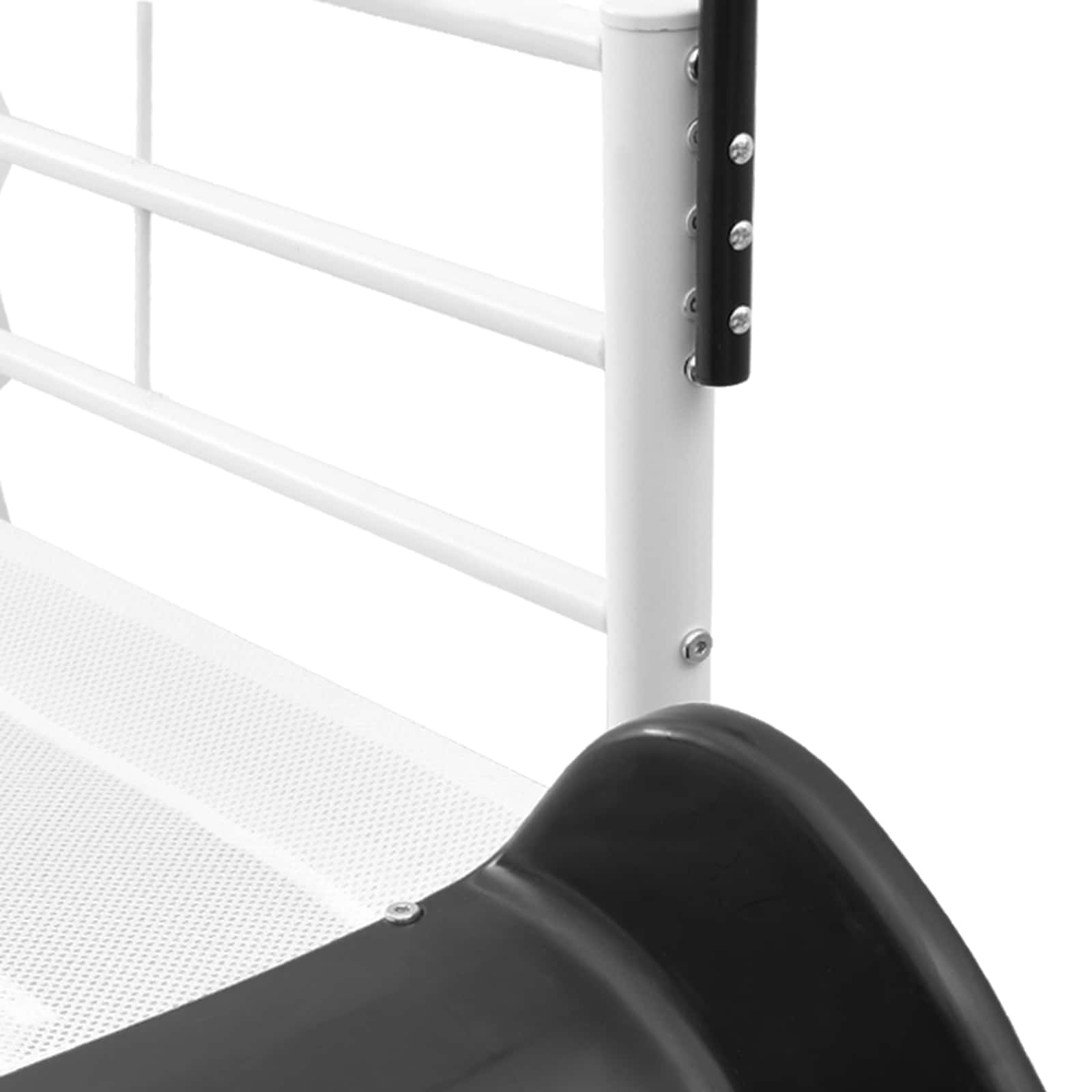 Lit superposé pour enfants avec toboggan Blanc et anthracite - XIOS